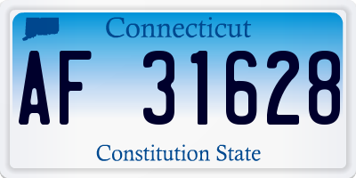 CT license plate AF31628