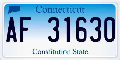 CT license plate AF31630