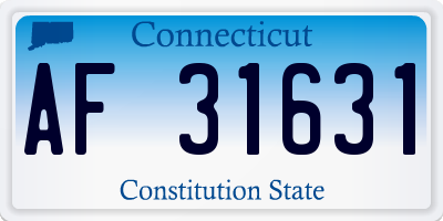 CT license plate AF31631