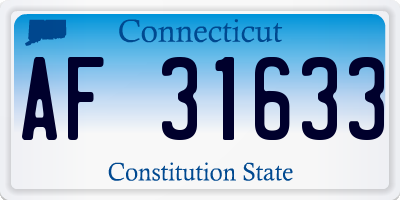 CT license plate AF31633