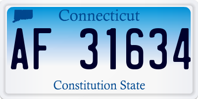 CT license plate AF31634