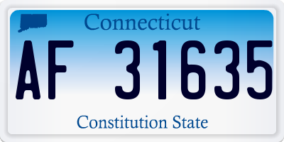 CT license plate AF31635