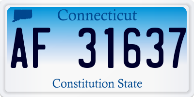 CT license plate AF31637