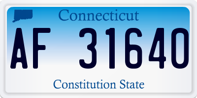 CT license plate AF31640