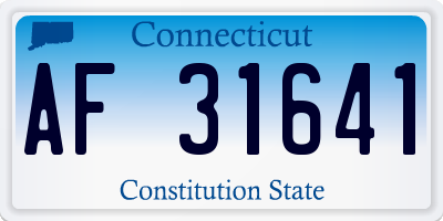 CT license plate AF31641