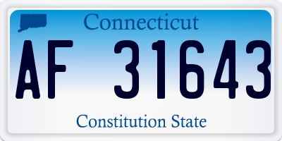 CT license plate AF31643