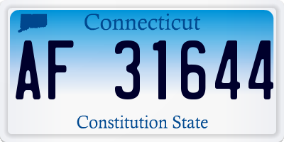 CT license plate AF31644