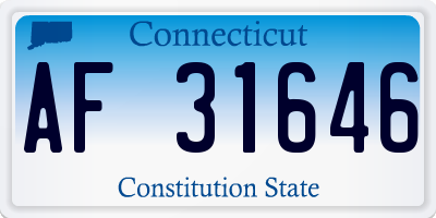 CT license plate AF31646