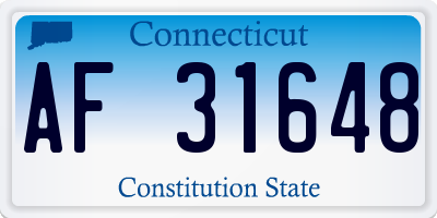 CT license plate AF31648
