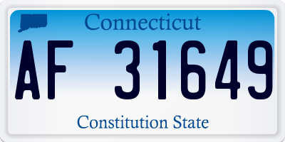CT license plate AF31649