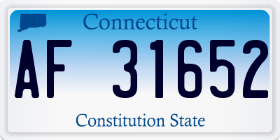 CT license plate AF31652