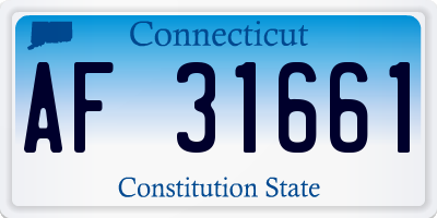 CT license plate AF31661