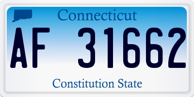 CT license plate AF31662