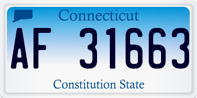 CT license plate AF31663