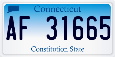 CT license plate AF31665