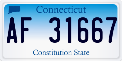 CT license plate AF31667