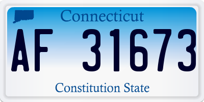 CT license plate AF31673