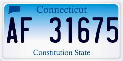 CT license plate AF31675