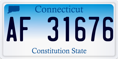 CT license plate AF31676