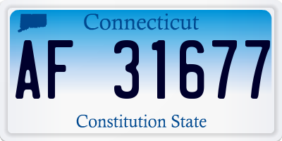 CT license plate AF31677