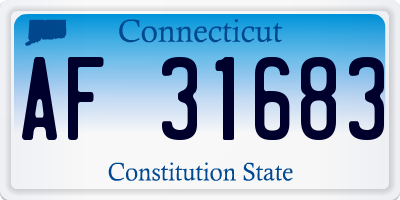 CT license plate AF31683
