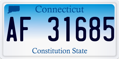 CT license plate AF31685