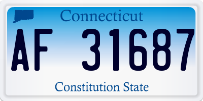 CT license plate AF31687