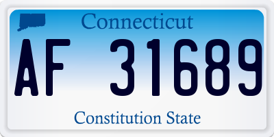 CT license plate AF31689