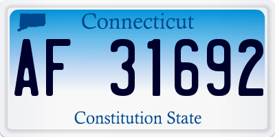CT license plate AF31692