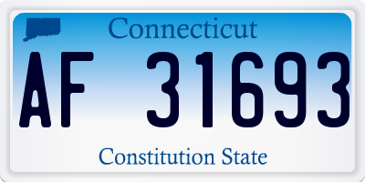 CT license plate AF31693