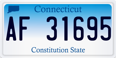 CT license plate AF31695