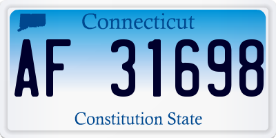 CT license plate AF31698