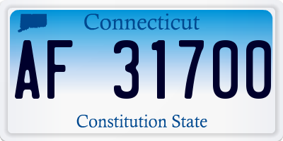 CT license plate AF31700