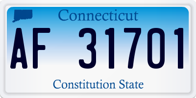 CT license plate AF31701