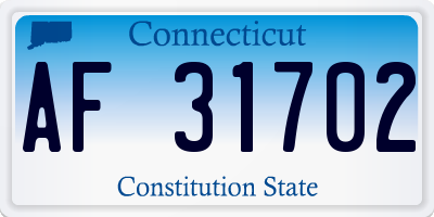 CT license plate AF31702