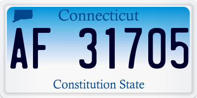 CT license plate AF31705
