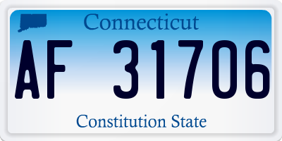CT license plate AF31706