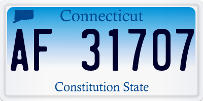 CT license plate AF31707