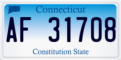CT license plate AF31708