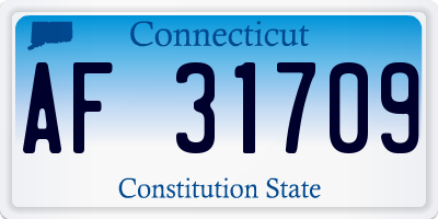 CT license plate AF31709