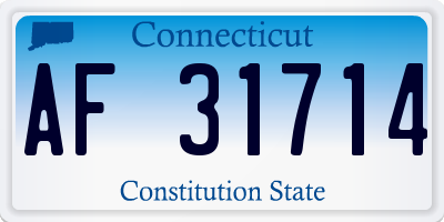 CT license plate AF31714