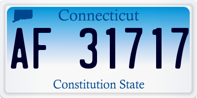 CT license plate AF31717