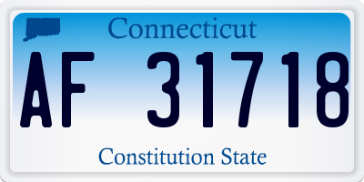 CT license plate AF31718