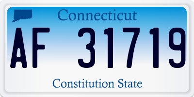 CT license plate AF31719
