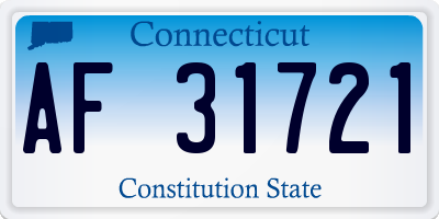 CT license plate AF31721