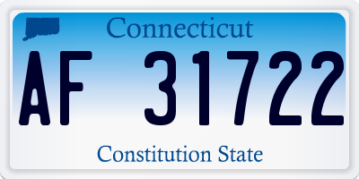 CT license plate AF31722