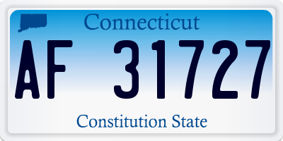 CT license plate AF31727