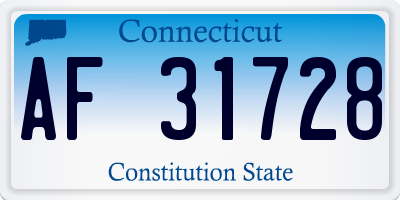 CT license plate AF31728