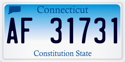 CT license plate AF31731
