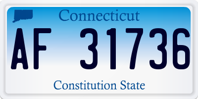 CT license plate AF31736